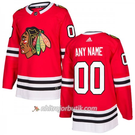 Män Ishockey Chicago Blackhawks Tröja med eget tryck Adidas 2017-2018 Röd Authentic